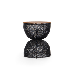 Collectables wave side table charcoal