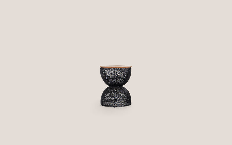 Collectables wave side table charcoal