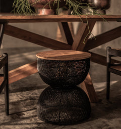 Collectables wave side table charcoal