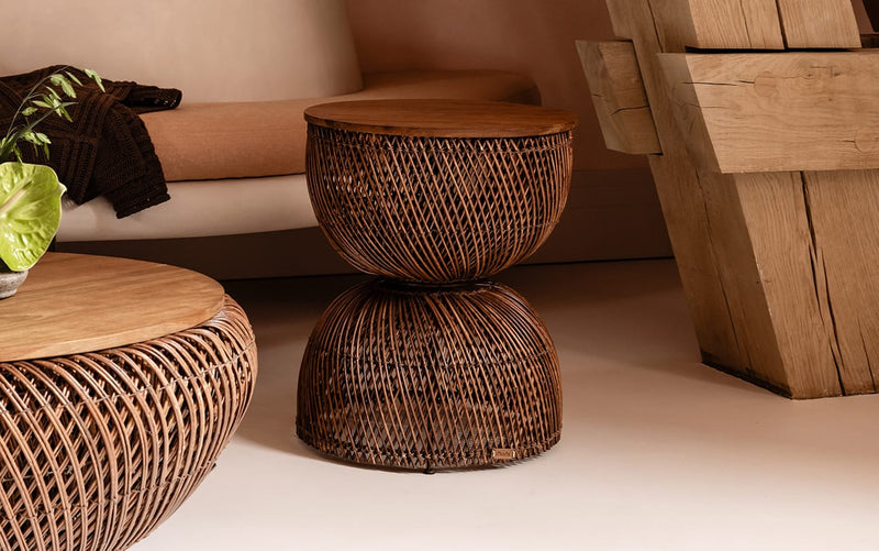 Wave Side Table Brown