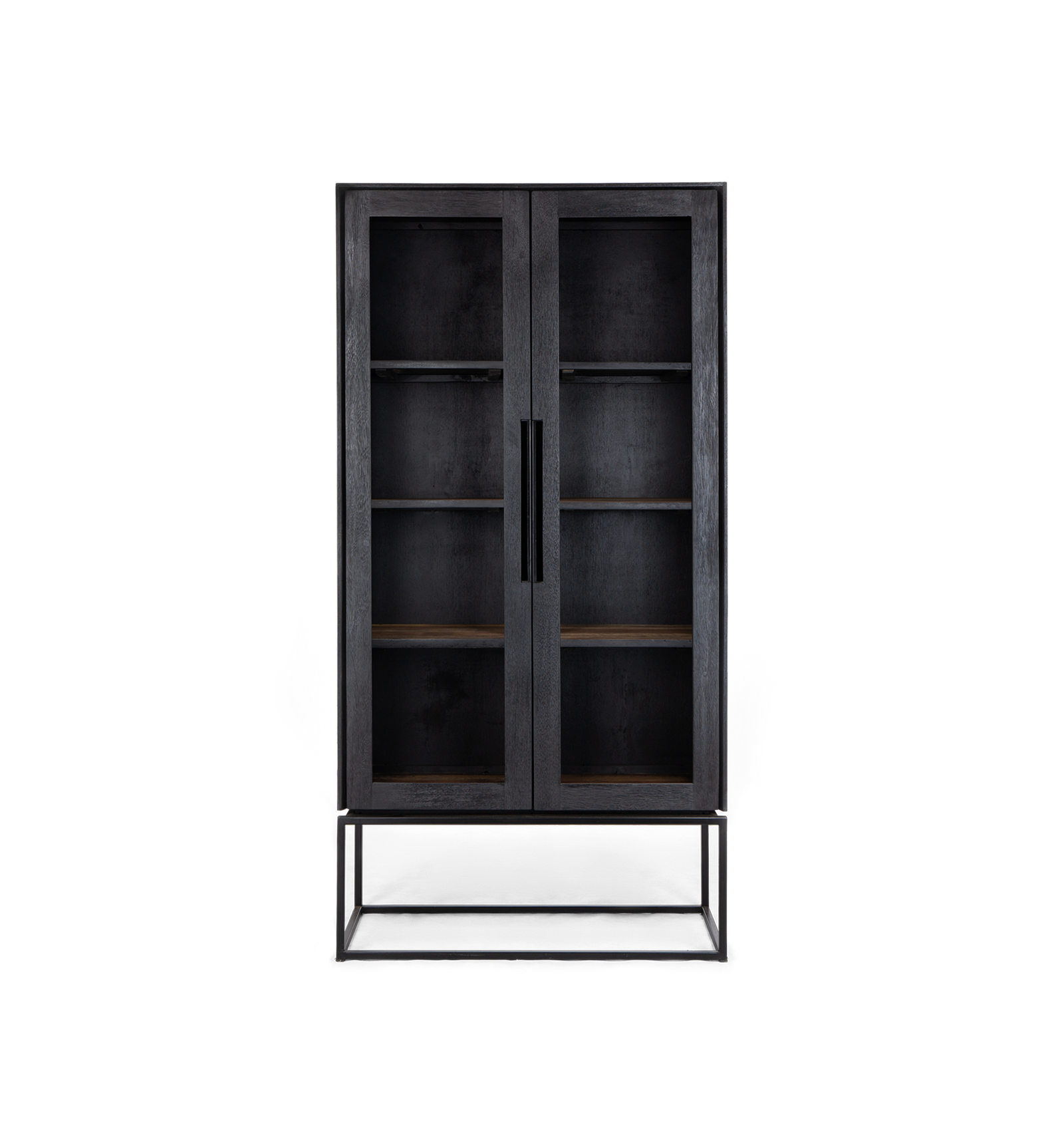 Karma Cabinet 2 Glass Doors In Charcoal (Missing Original Packaging)