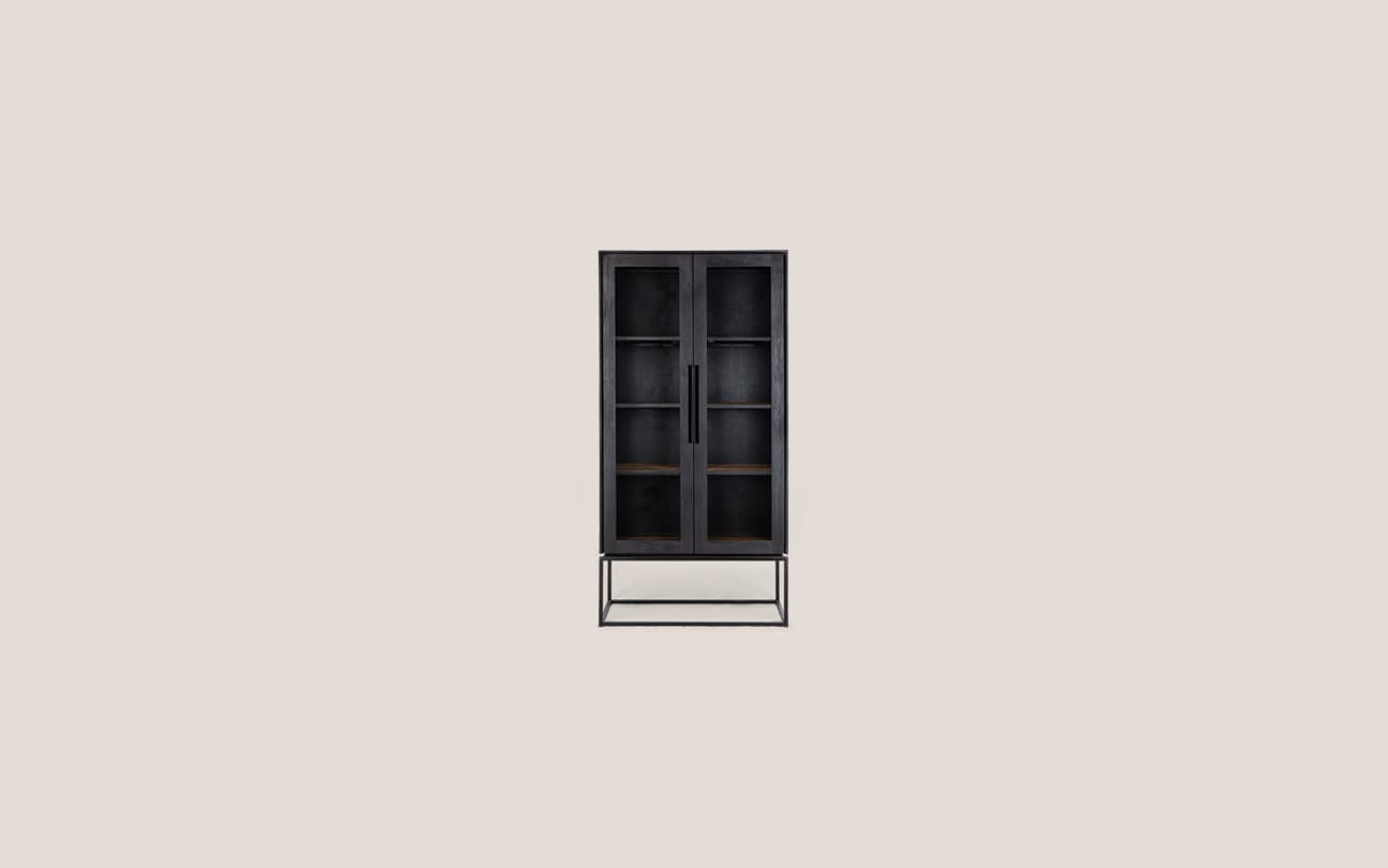 Karma Cabinet 2 Glass Doors In Charcoal (Missing Original Packaging)