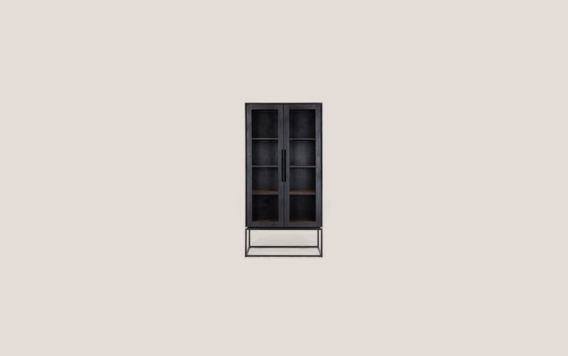 Karma Cabinet 2 Glass Doors In Charcoal (Missing Original Packaging)