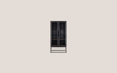 Karma Cabinet 2 Glass Doors In Charcoal (Missing Original Packaging)
