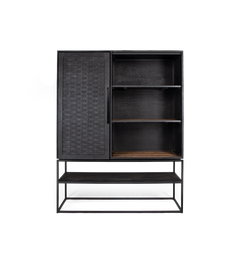 Karma Charcoal Cabinet 1 Door 3 Shelves 1 Open Rack (Missing Original Packaging)