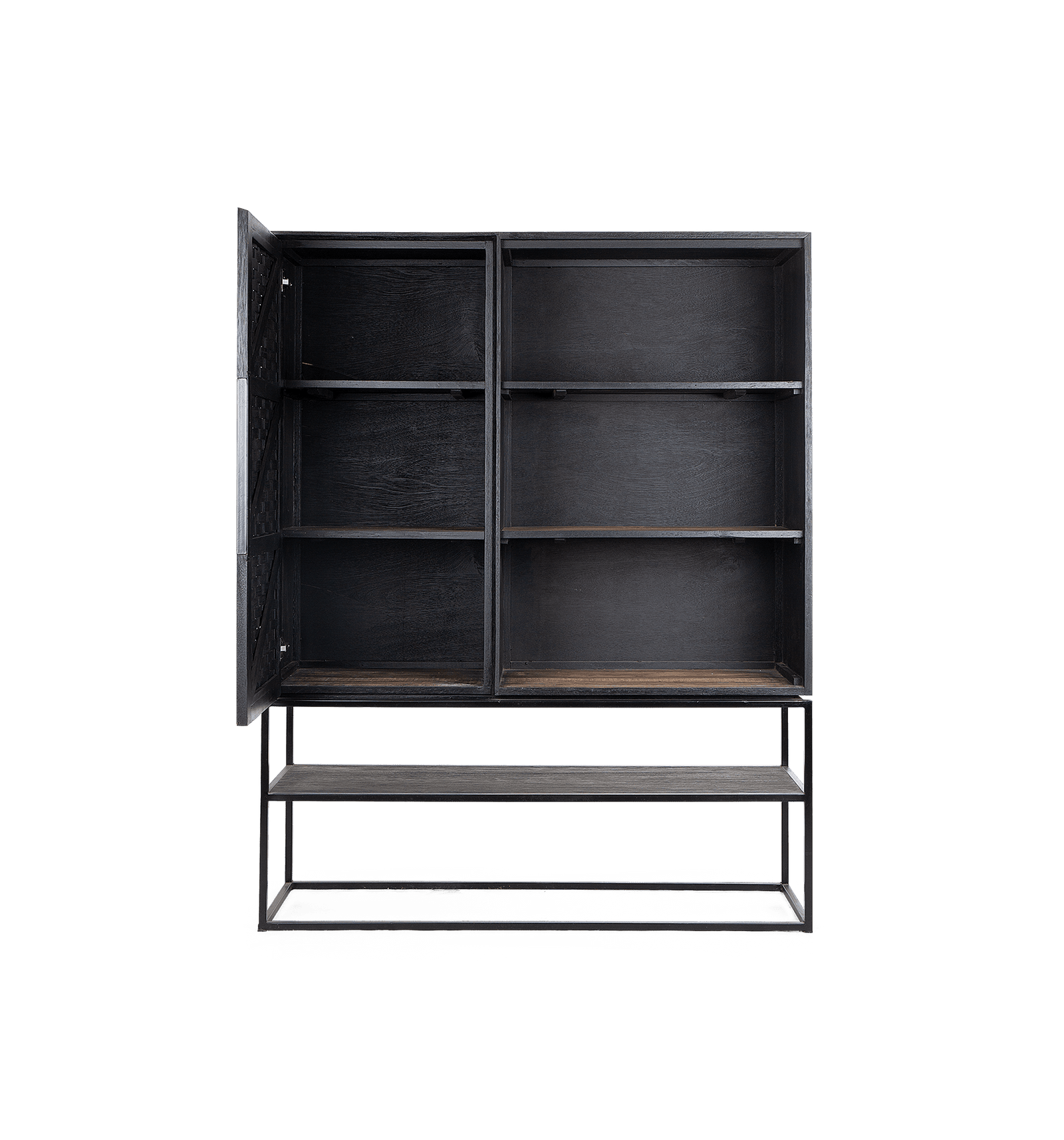 Karma Charcoal Cabinet 1 Door 3 Shelves 1 Open Rack (Missing Original Packaging)