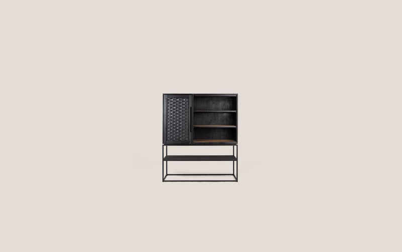 Karma Charcoal Cabinet 1 Door 3 Shelves 1 Open Rack (New in Box)