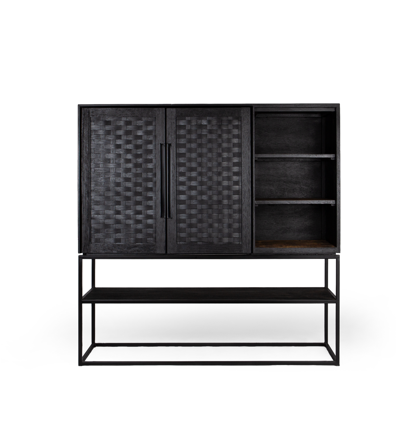 Karma Charcoal Cabinet 2 Doors 3 Shelves 1 Open Rack (Missing Original Packaging)