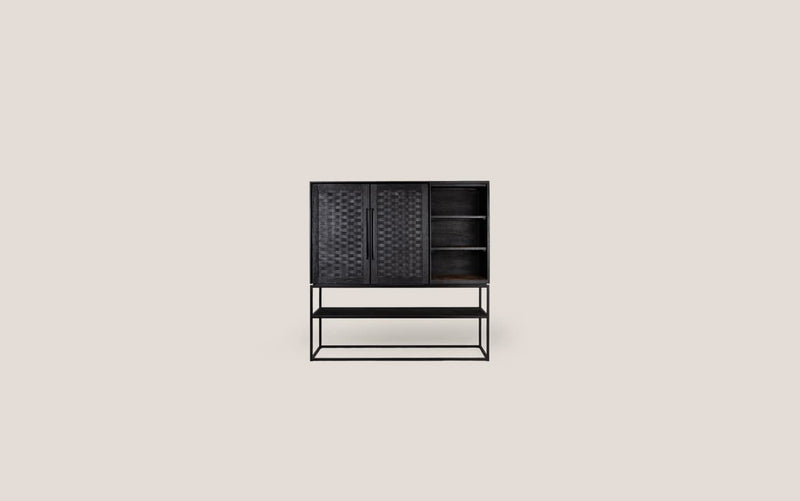 Karma Charcoal Cabinet 2 Doors 3 Shelves 1 Open Rack (Missing Original Packaging)