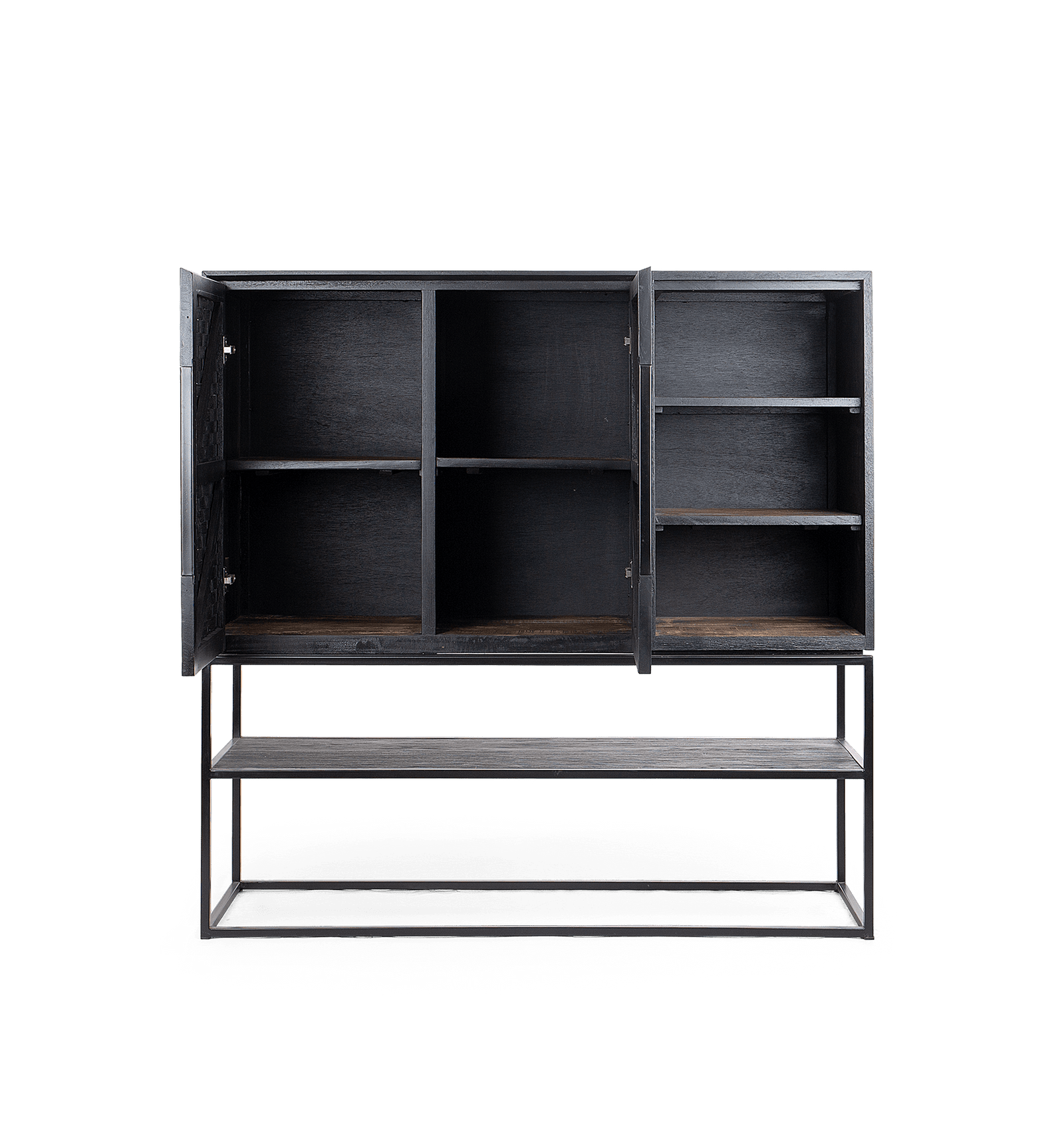 Karma Charcoal Cabinet 2 Doors 3 Shelves 1 Open Rack (New in Box)