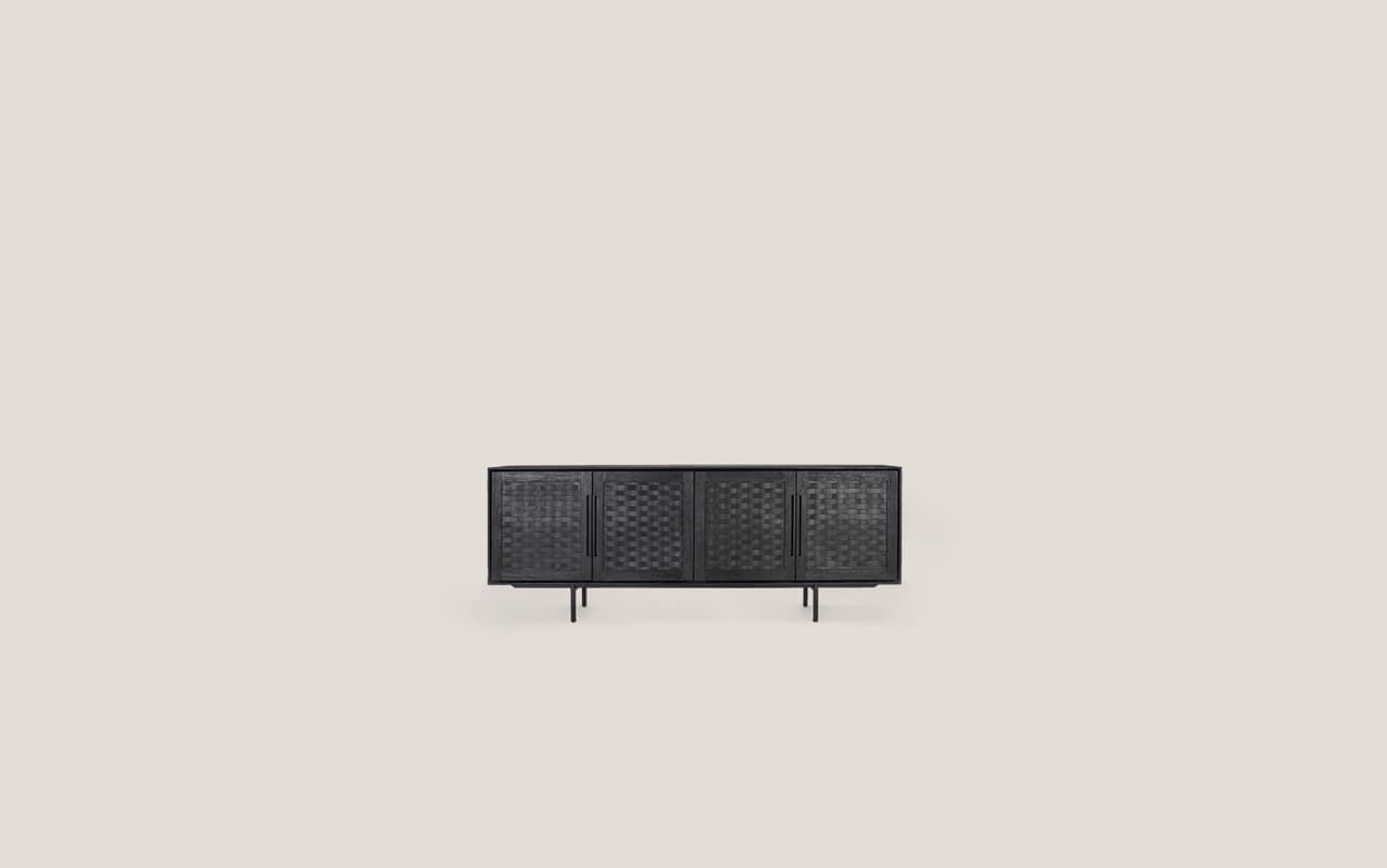 Karma Charcoal Low Dresser 4 Doors