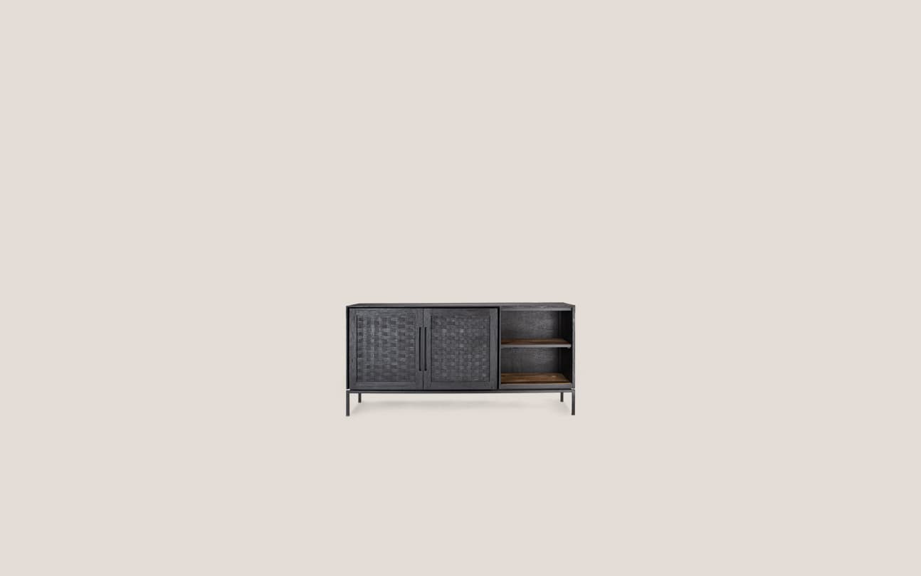 Karma Charcoal Low Dresser 2 Doors 2 Shelves