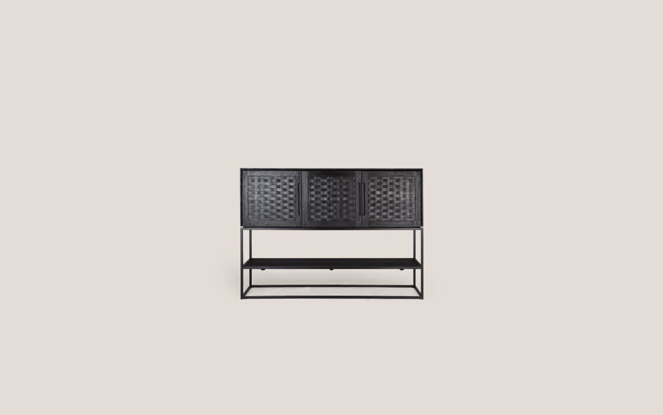 Karma Charcoal High Dresser 3 Doors 1 Open Rack