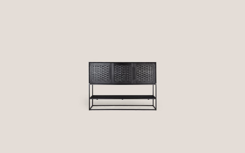 Karma Charcoal High Dresser 3 Doors 1 Open Rack