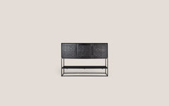 Karma Charcoal High Dresser 3 Doors 1 Open Rack