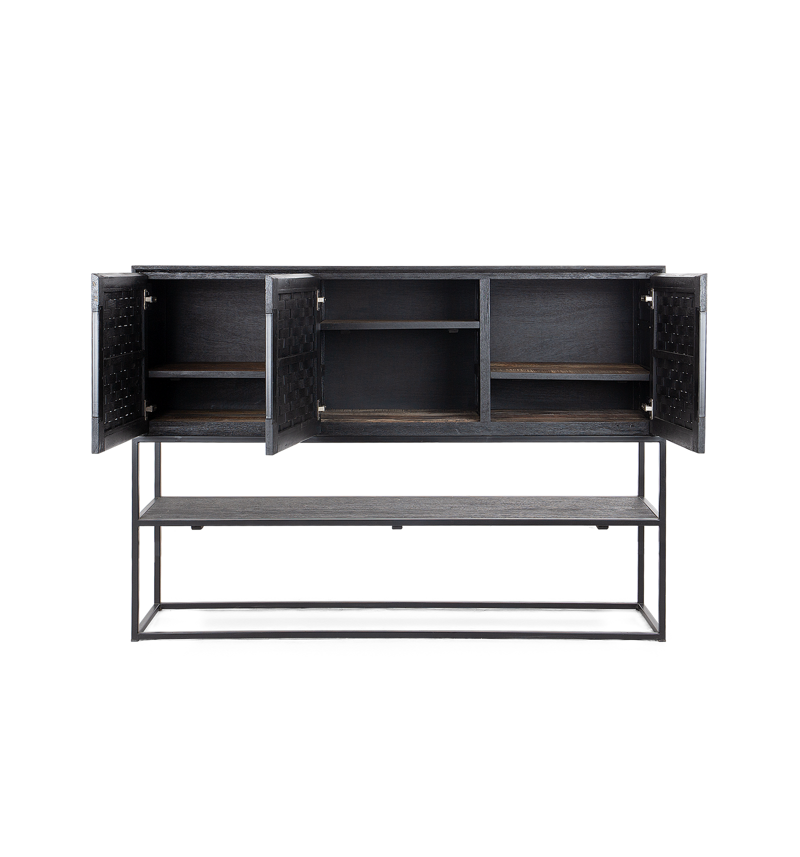 Karma Charcoal High Dresser 3 Doors 1 Open Rack