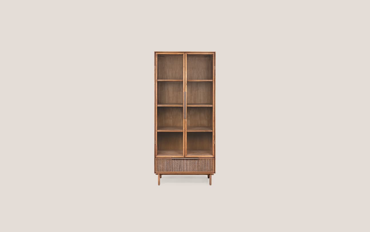 Grace Cabinet 2 Glass Doors 1 Drawer