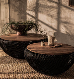 Collectables wave coffee table charcoal