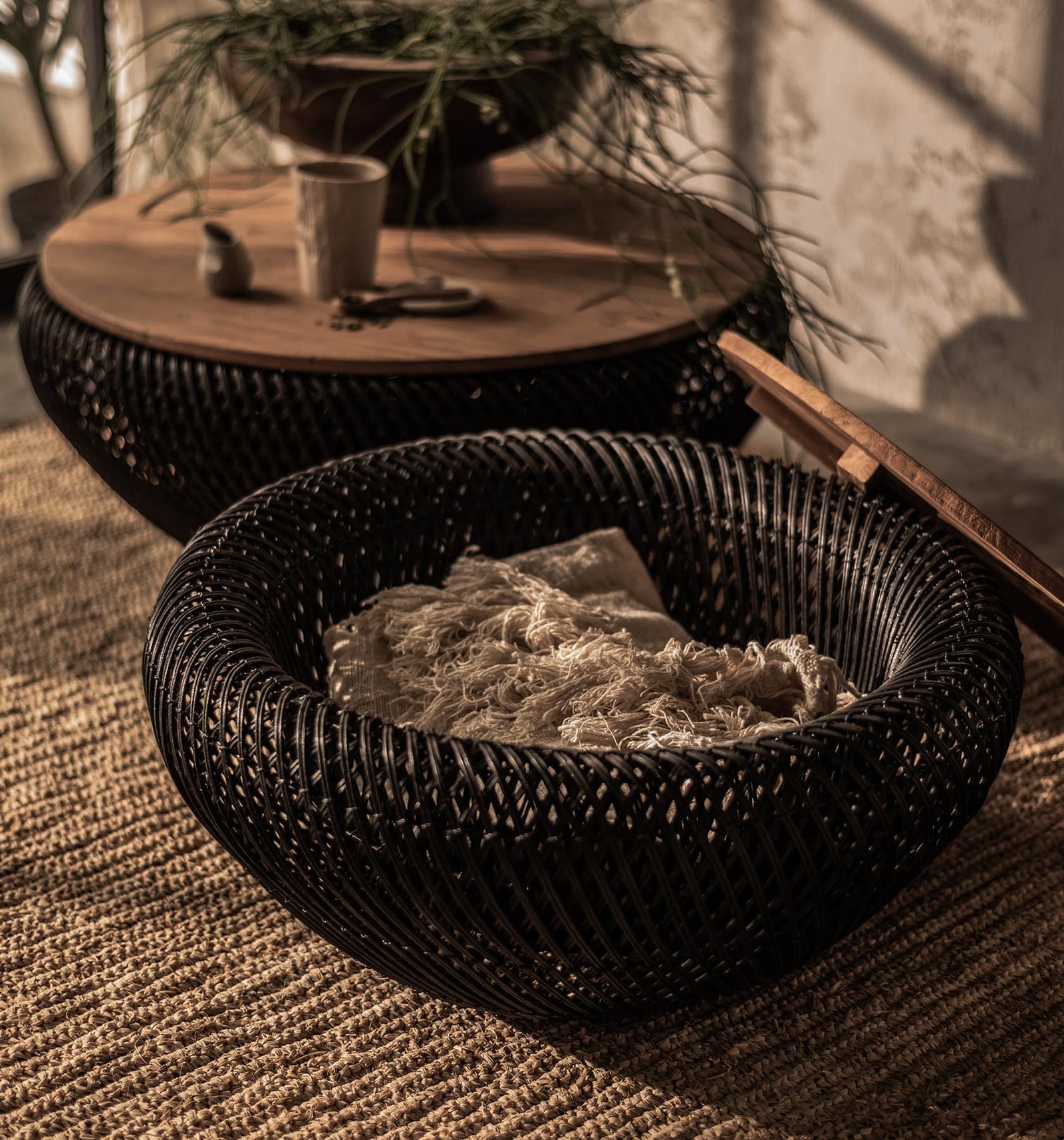 Collectables wave coffee table charcoal