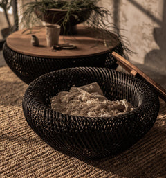 Collectables wave coffee table charcoal