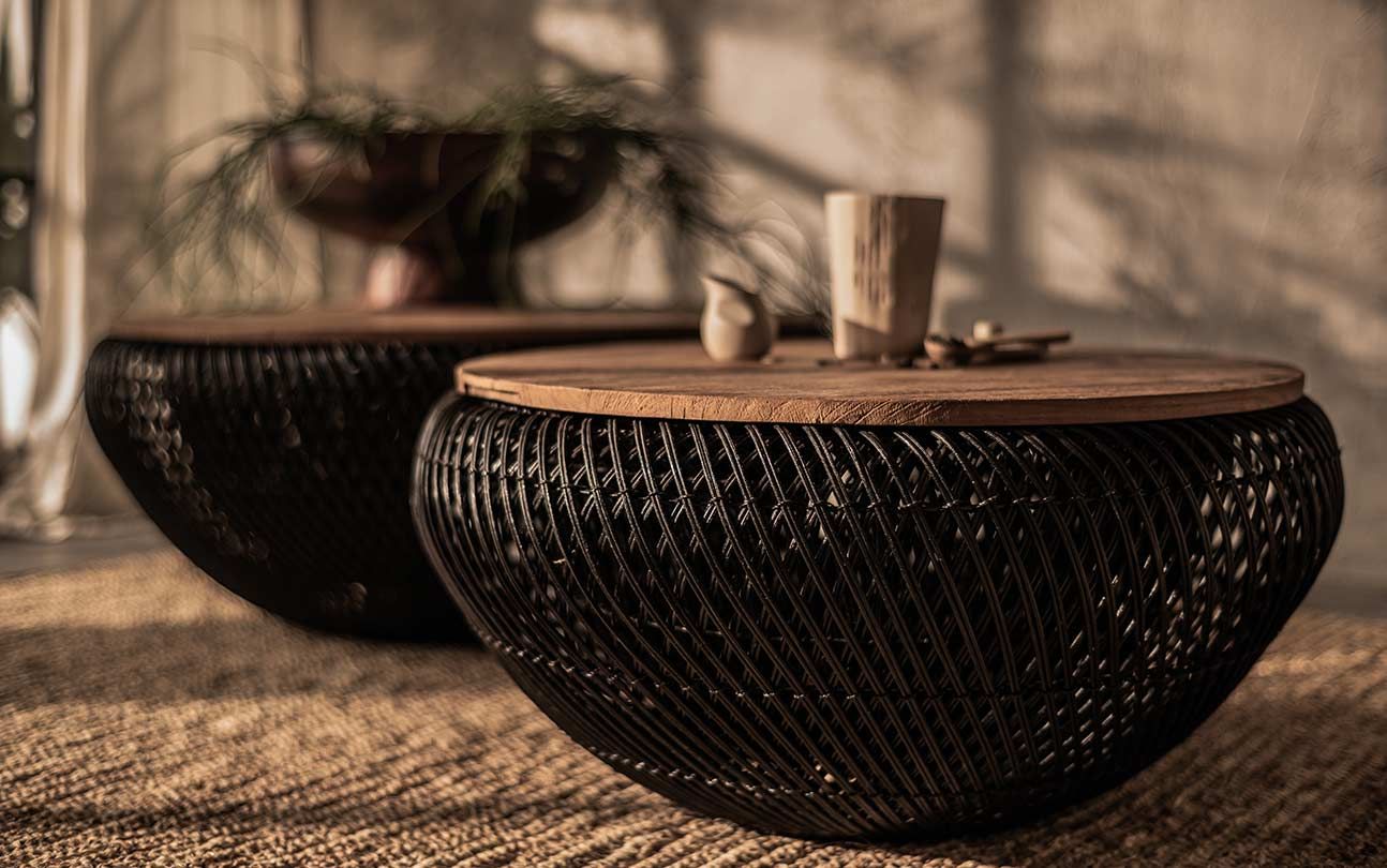 Collectables wave coffee table charcoal