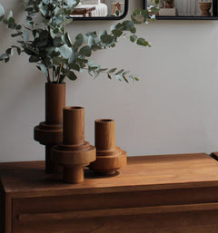 Cylinder Wood Vases