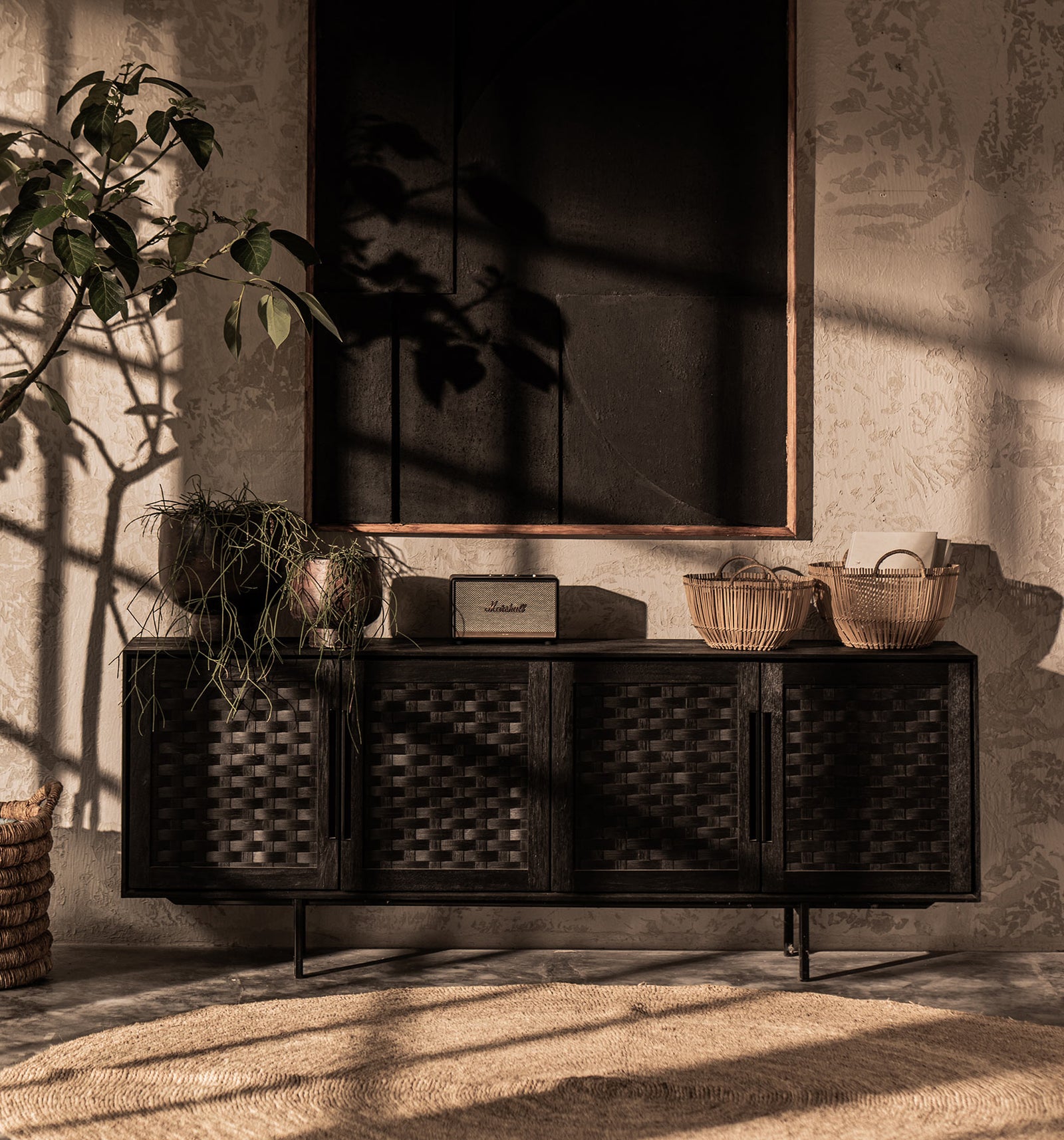 Karma Charcoal Low Dresser 4 Doors