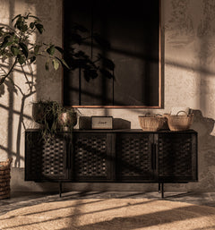 Karma Charcoal Low Dresser 4 Doors