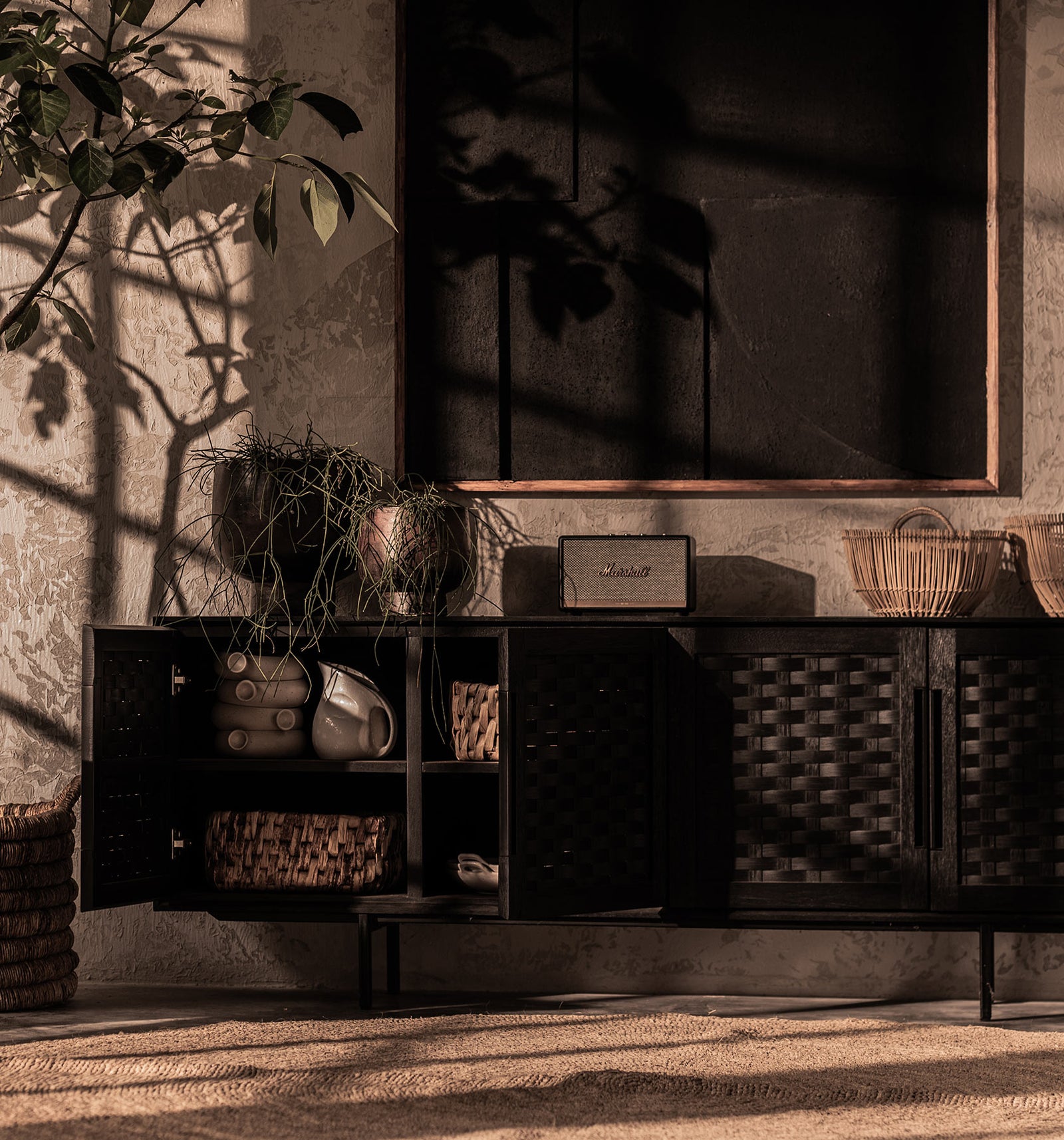 Karma Charcoal Low Dresser 4 Doors