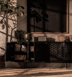 Karma Charcoal Low Dresser 4 Doors