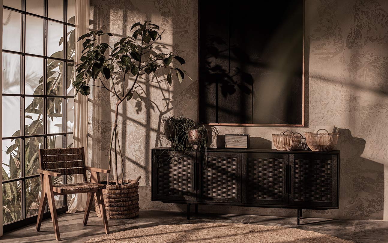 Karma Charcoal Low Dresser 4 Doors