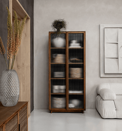 Motion Display Cabinet 2 Textured Glass Doors