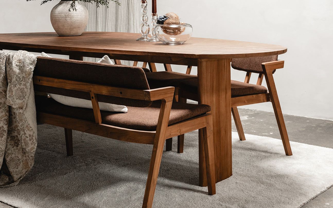 Noa Dining Table Bench Brown