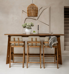 Noa Bar Stool Pale Khaki