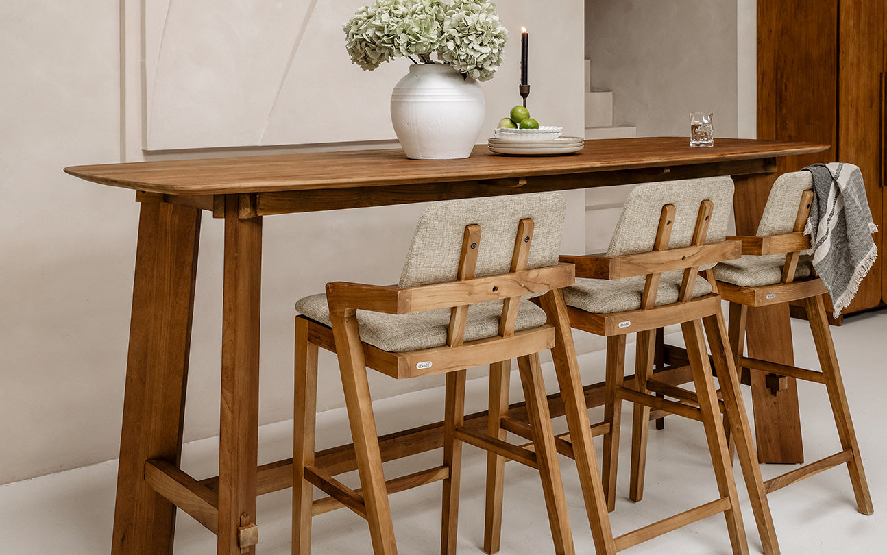 Noa Bar Stool Pale Khaki