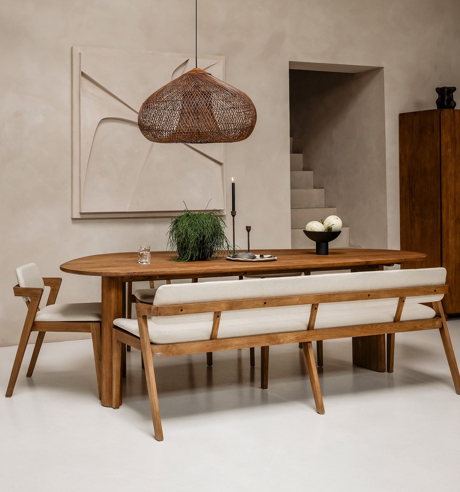 Noa Dining Table Bench Custard