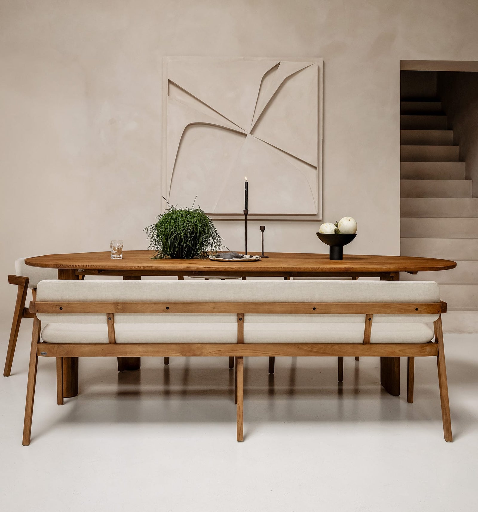 Noa Dining Table Bench Custard