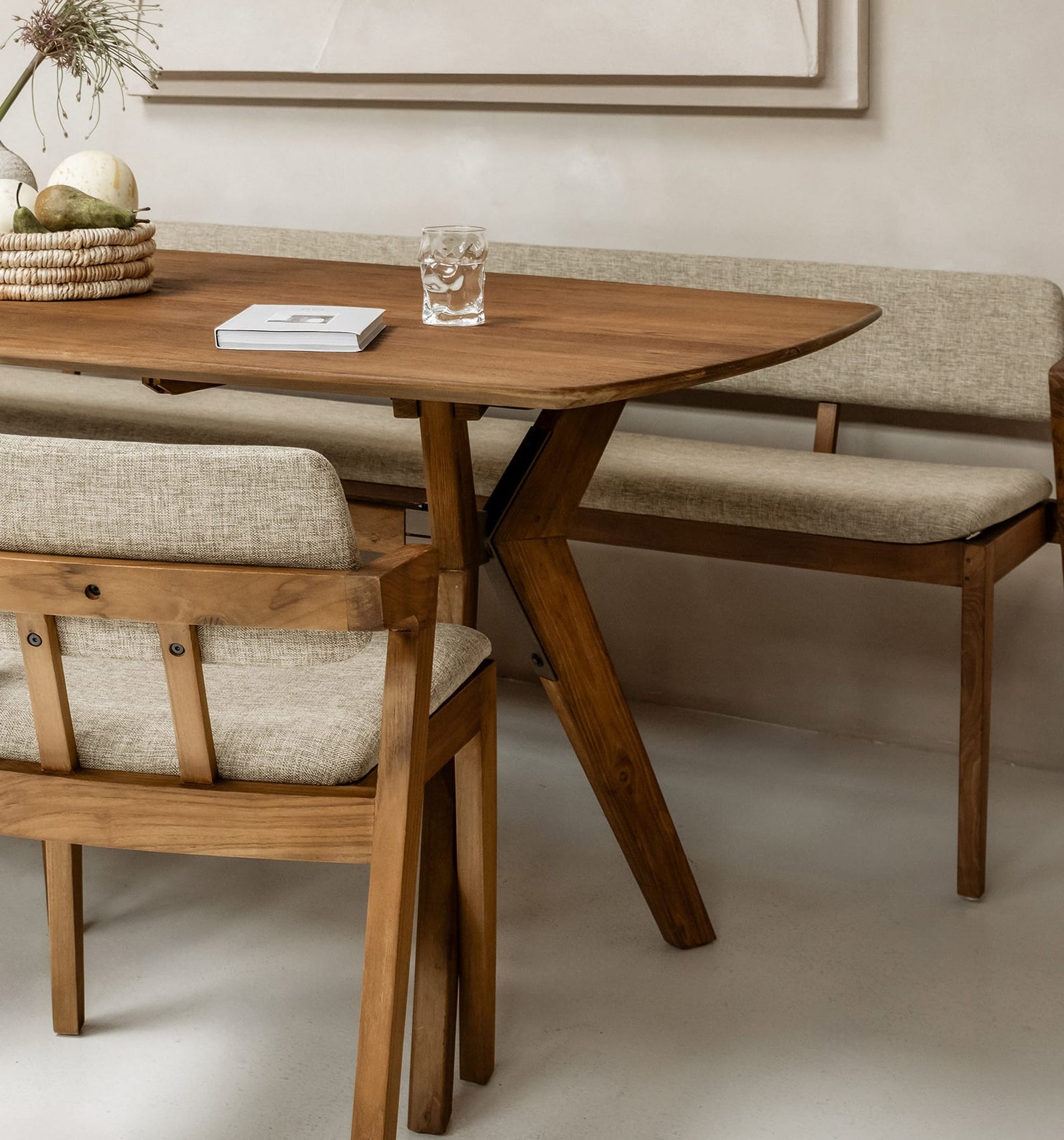 Noa Dining Table Bench Pale Khaki