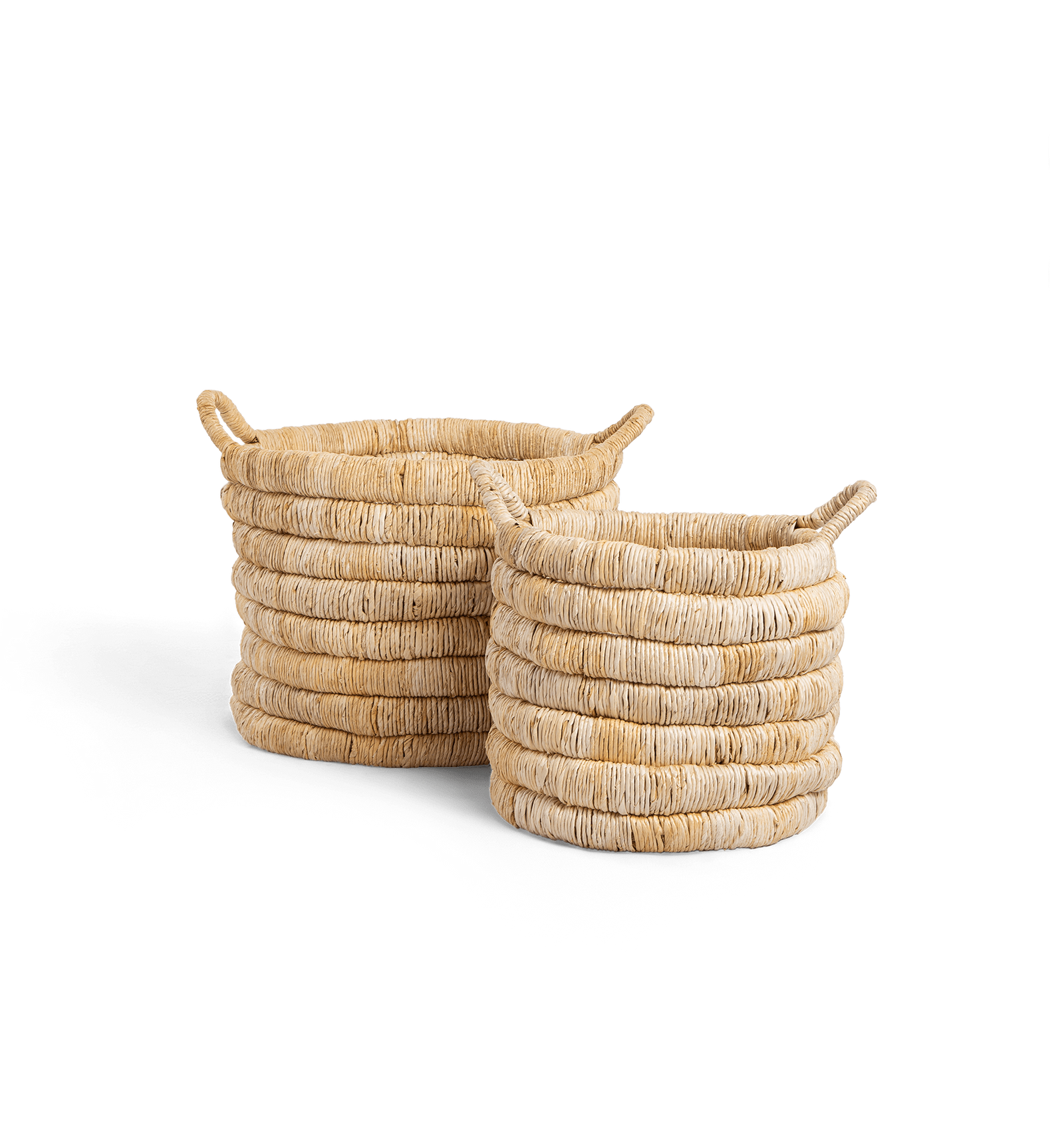 Caterpillar Sago Round Basket - Set Of 2