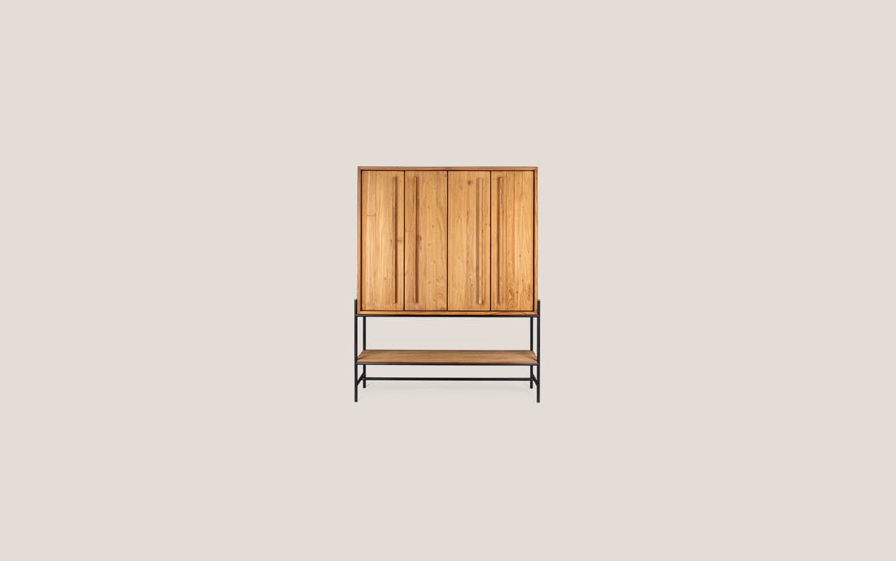 Outline Cabinet 4 Doors 1 Open Rack