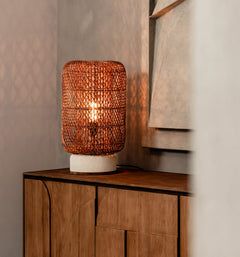 Palma Rattan Table Lamp Brown