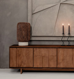 Palma Rattan Table Lamp Brown