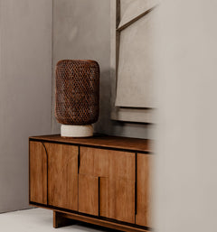 Palma Rattan Table Lamp Brown