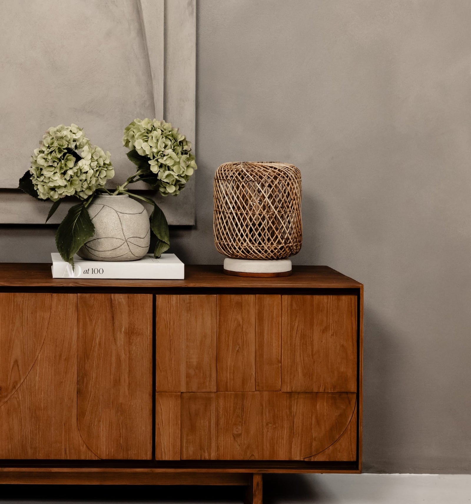 Pole Rattan Table Lamp