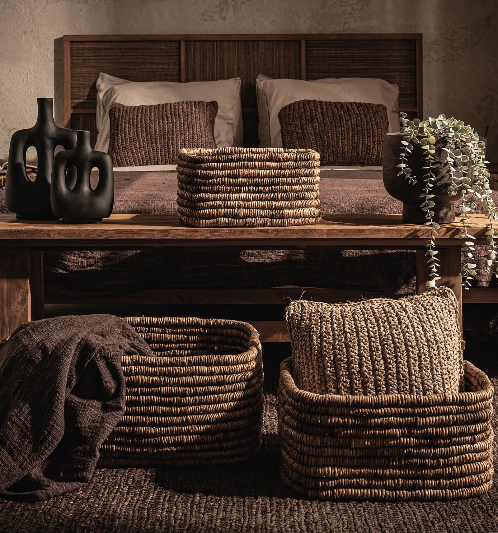 Caterpillar Ambang Rectangular Basket - Set Of 3