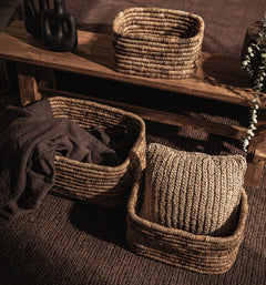 Caterpillar Ambang Rectangular Basket - Set Of 3