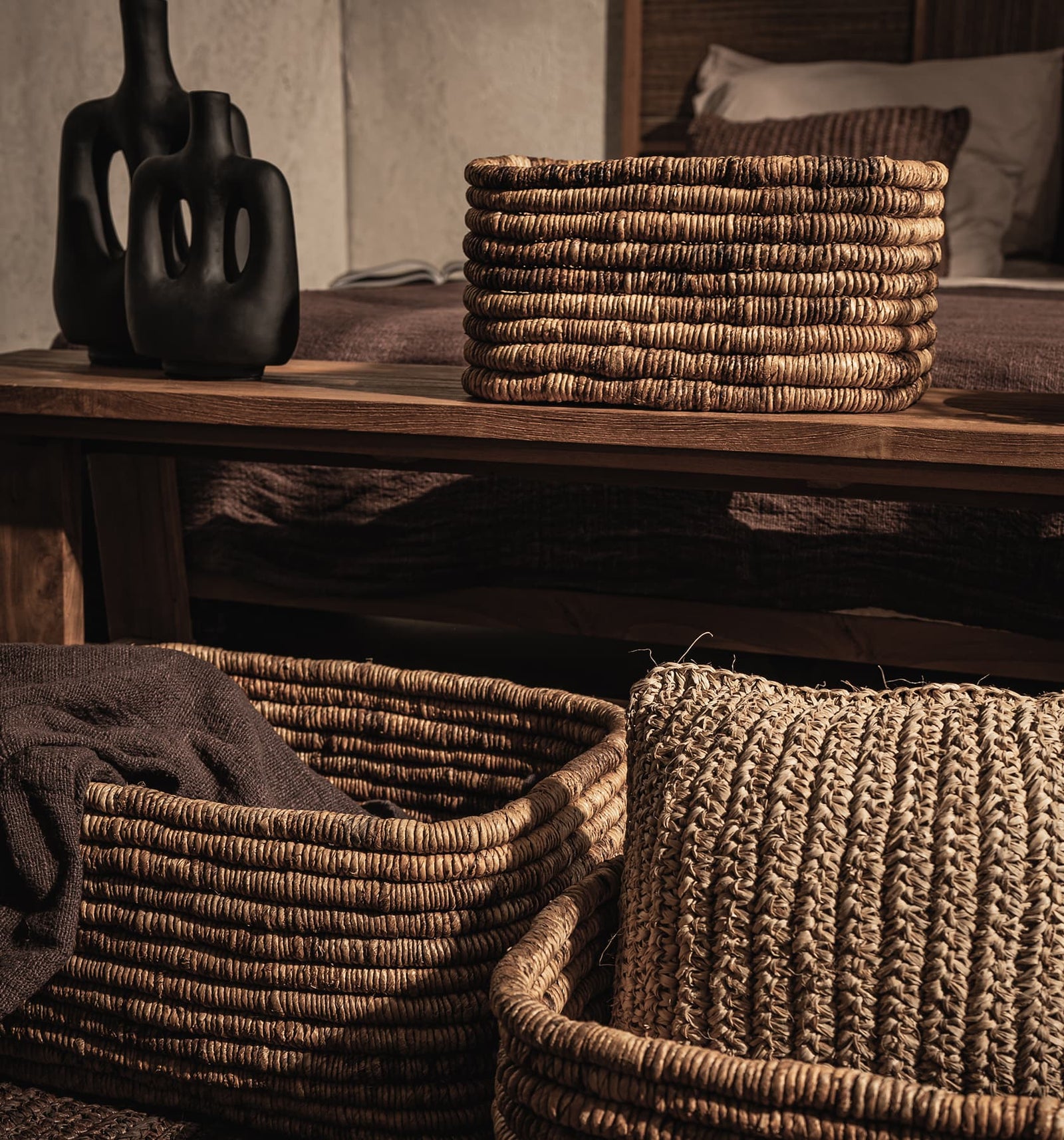 Caterpillar Ambang Rectangular Basket - Set Of 3