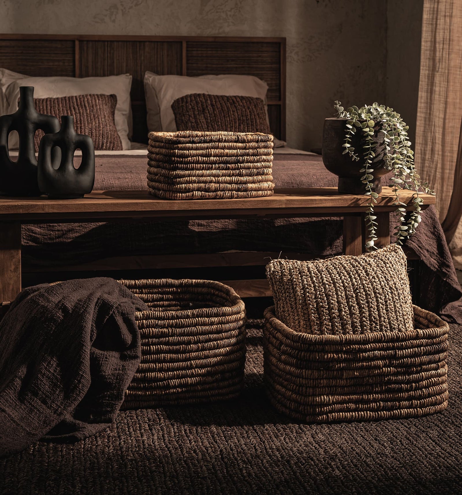 Caterpillar Ambang Rectangular Basket - Set Of 3