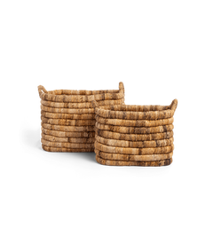 Caterpillar Sago Rectangular Basket Two-Tone - Set Of 2