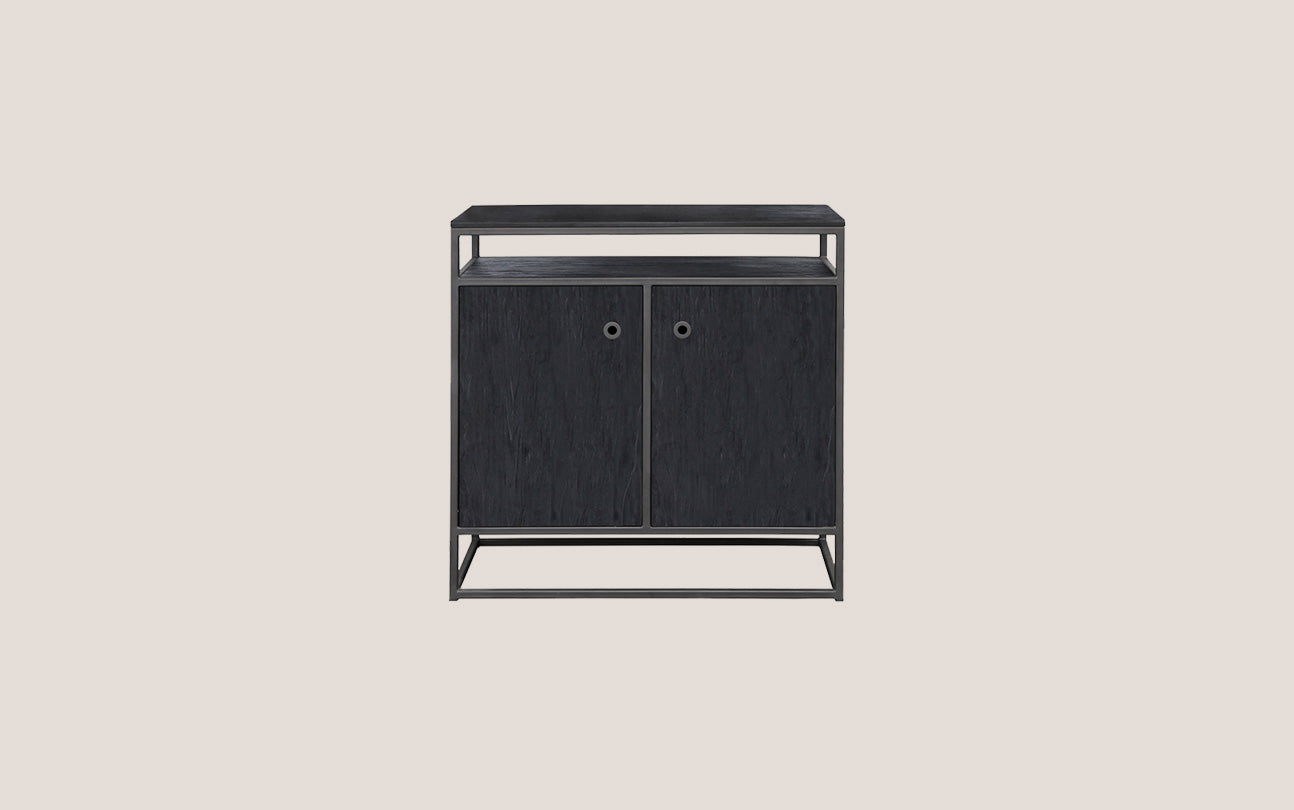 Tuareg Charcoal High Dresser 2 Doors, 1 Open Rack (Second Chance)